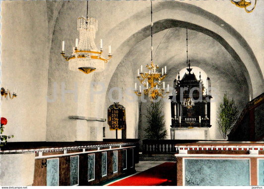 Bal Kyrka - interior - church - Sweden - unused - JH Postcards