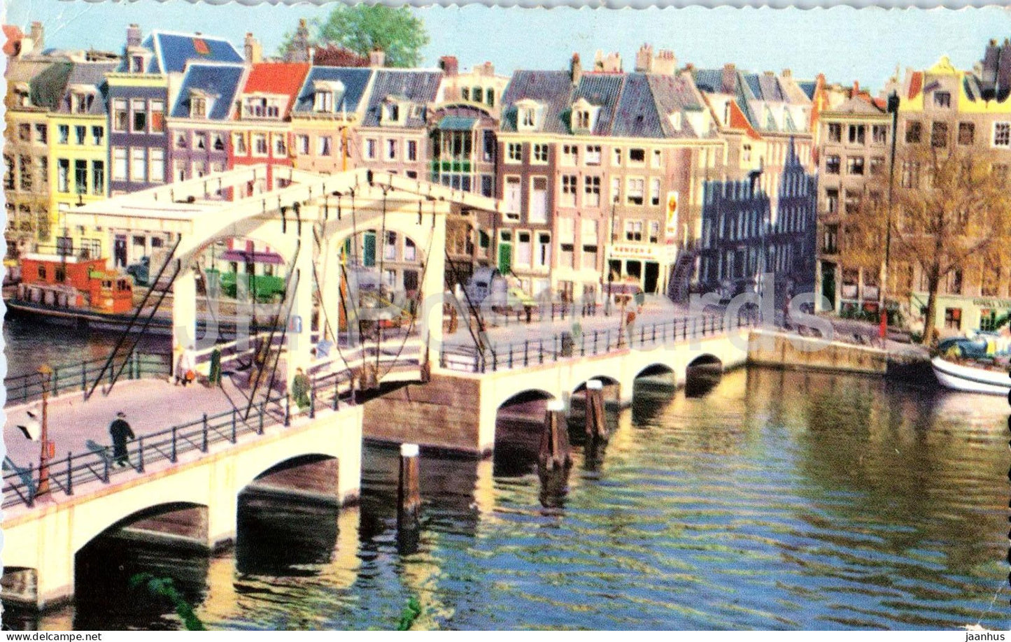Amsterdam - Amstel met magere Brug - Amstel with Bridge - canal - bridge - old postcard - 1959 - Netherlands - used - JH Postcards