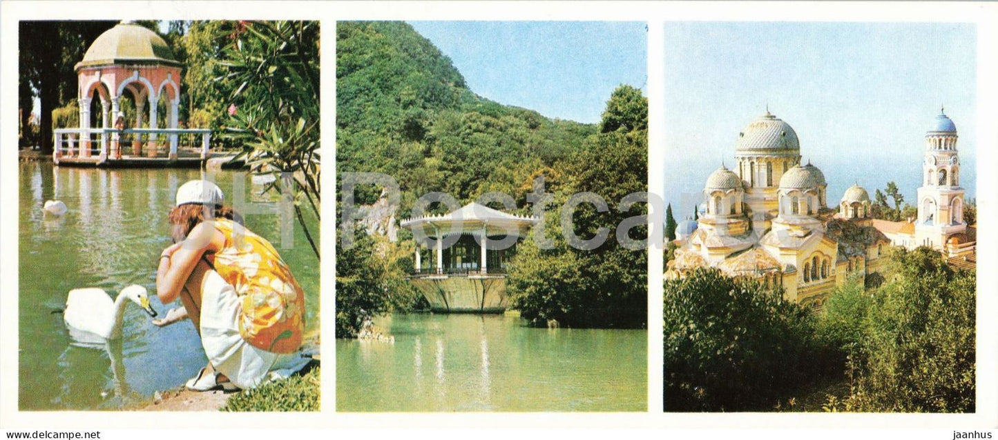 Abkhazia - Novy Afon - monastery in the park - architecture - 1976 - Georgia - USSR - unused - JH Postcards