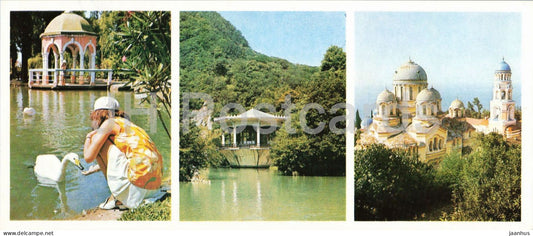 Abkhazia - Novy Afon - monastery in the park - architecture - 1976 - Georgia - USSR - unused - JH Postcards