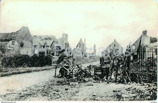 Zandvoorde von den Englandern zusammengeschossen - shelled by the English - WWI - old postcard - Belgium - unused - JH Postcards