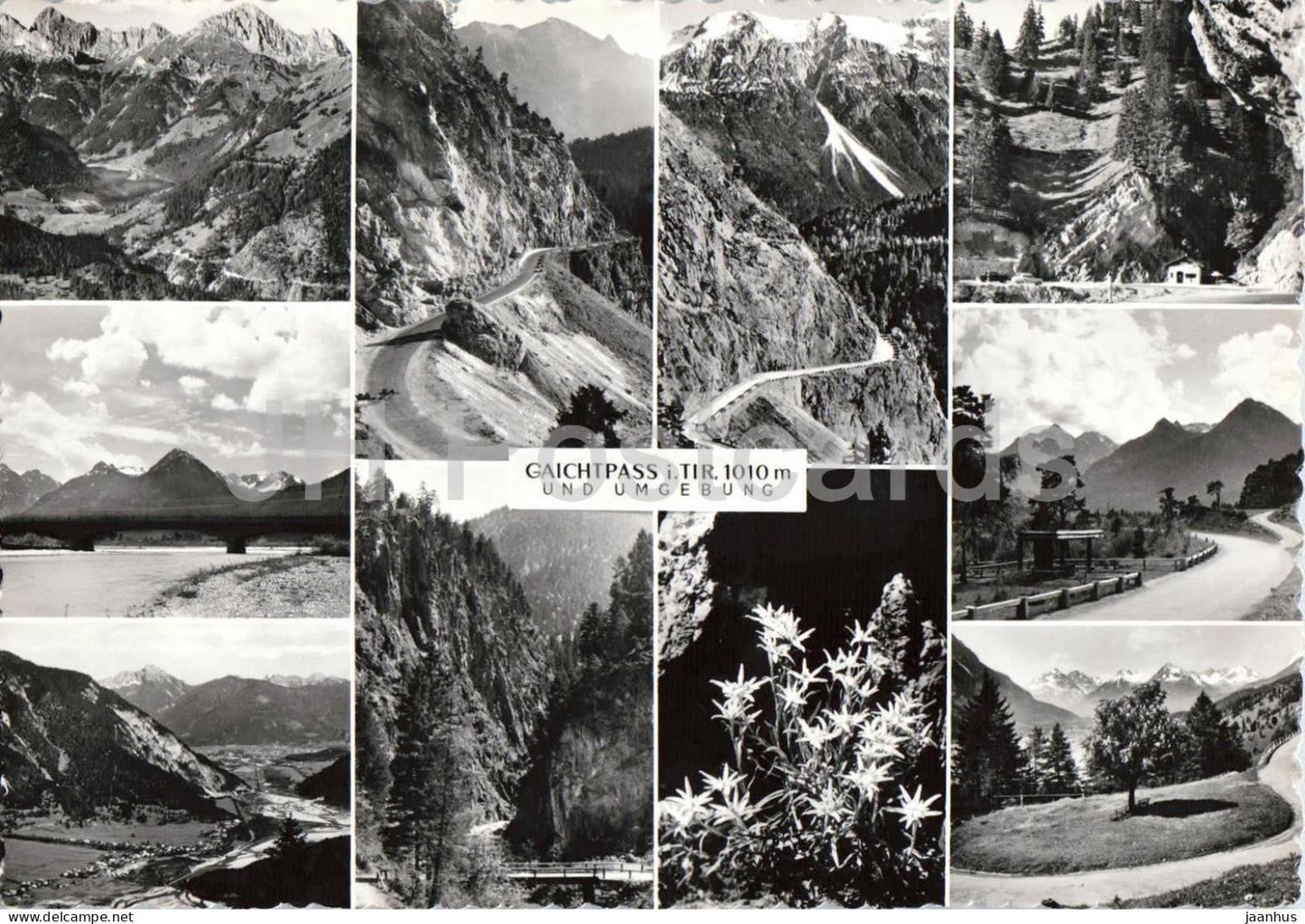 Gaichtpass i. Tir. 1010 m und Umgebung - Alps - mountains - multiview -  3541 - old postcard - Austria - unused - JH Postcards