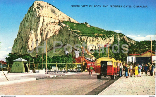 Gibraltar - North View Of Rock And Frontier Gates - Valenrock Series - car - Gibraltar - unused - JH Postcards