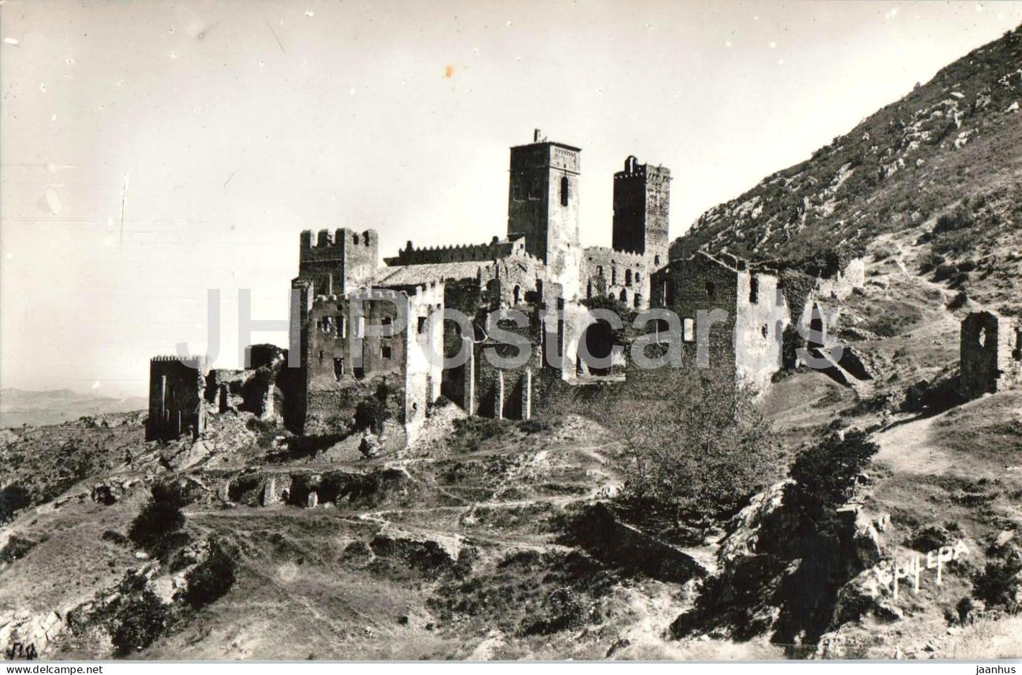 Port De La Selva - Costa Brava - Monasterio de San Pedro de Roda - monastey ruins - 59 - old postcard - Spain - unused - JH Postcards