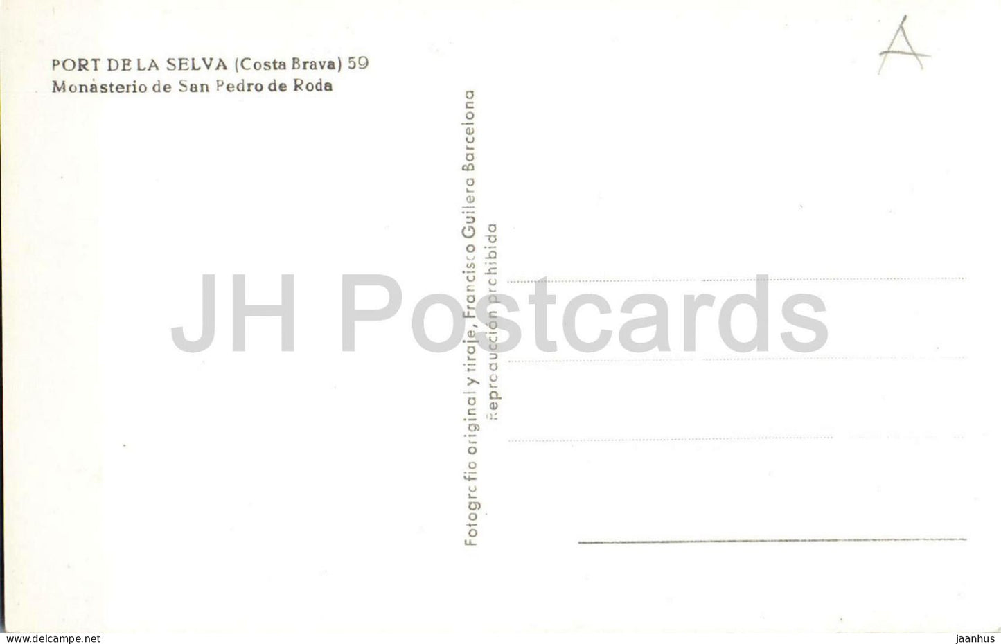 Port De La Selva - Costa Brava - Monasterio de San Pedro de Roda - ruines du monastère - 59 - vieille carte postale - Espagne - neuve
