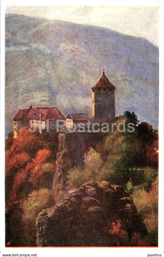 Schloss Tirol bei Meran - Merano - castle - illustration - 202 - old postcard - Italy - unused - JH Postcards