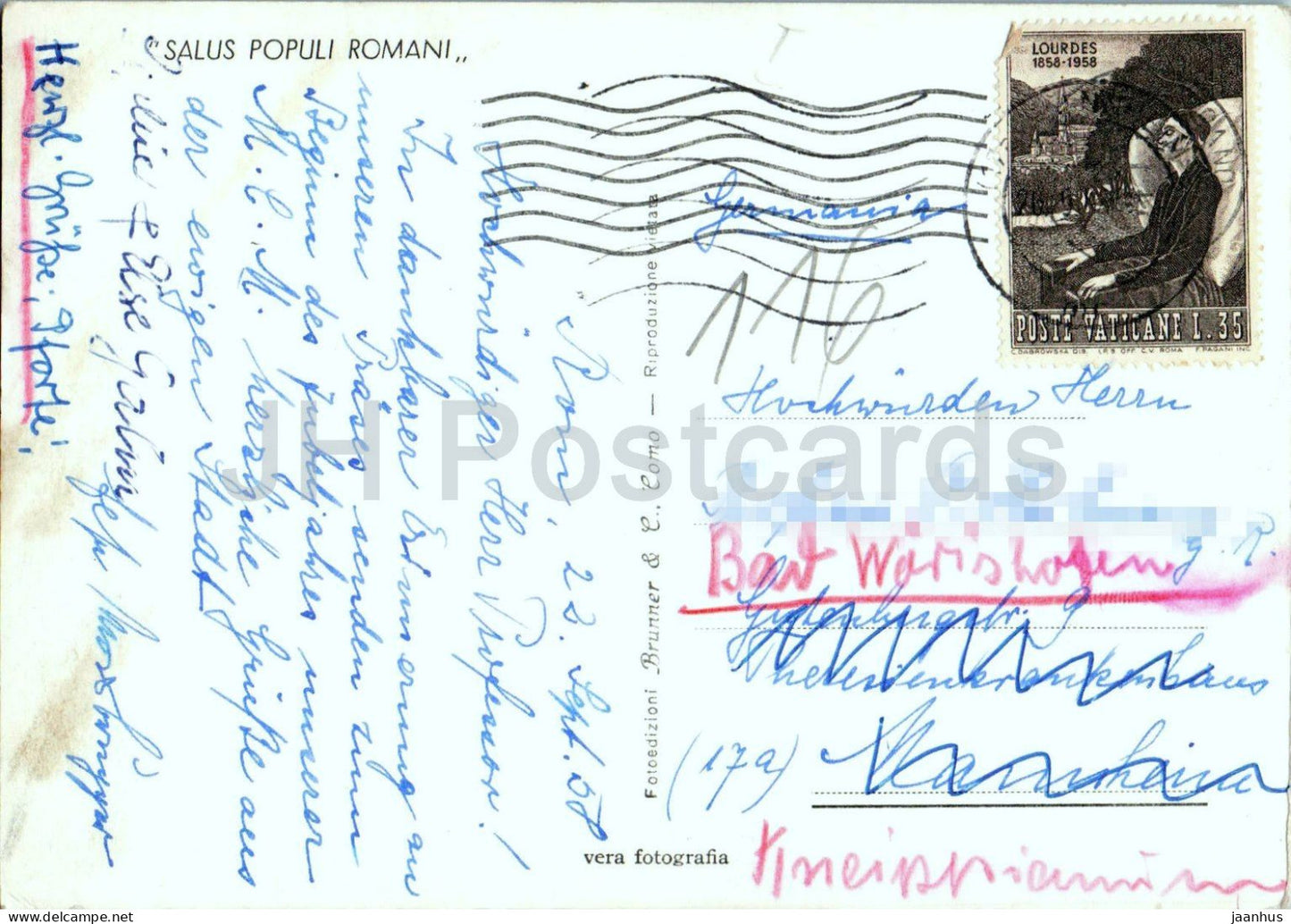 Salus Populi Romani - Health of the Roman People - religious icon Madonna and Child old postcard - 1958 - Italy - used