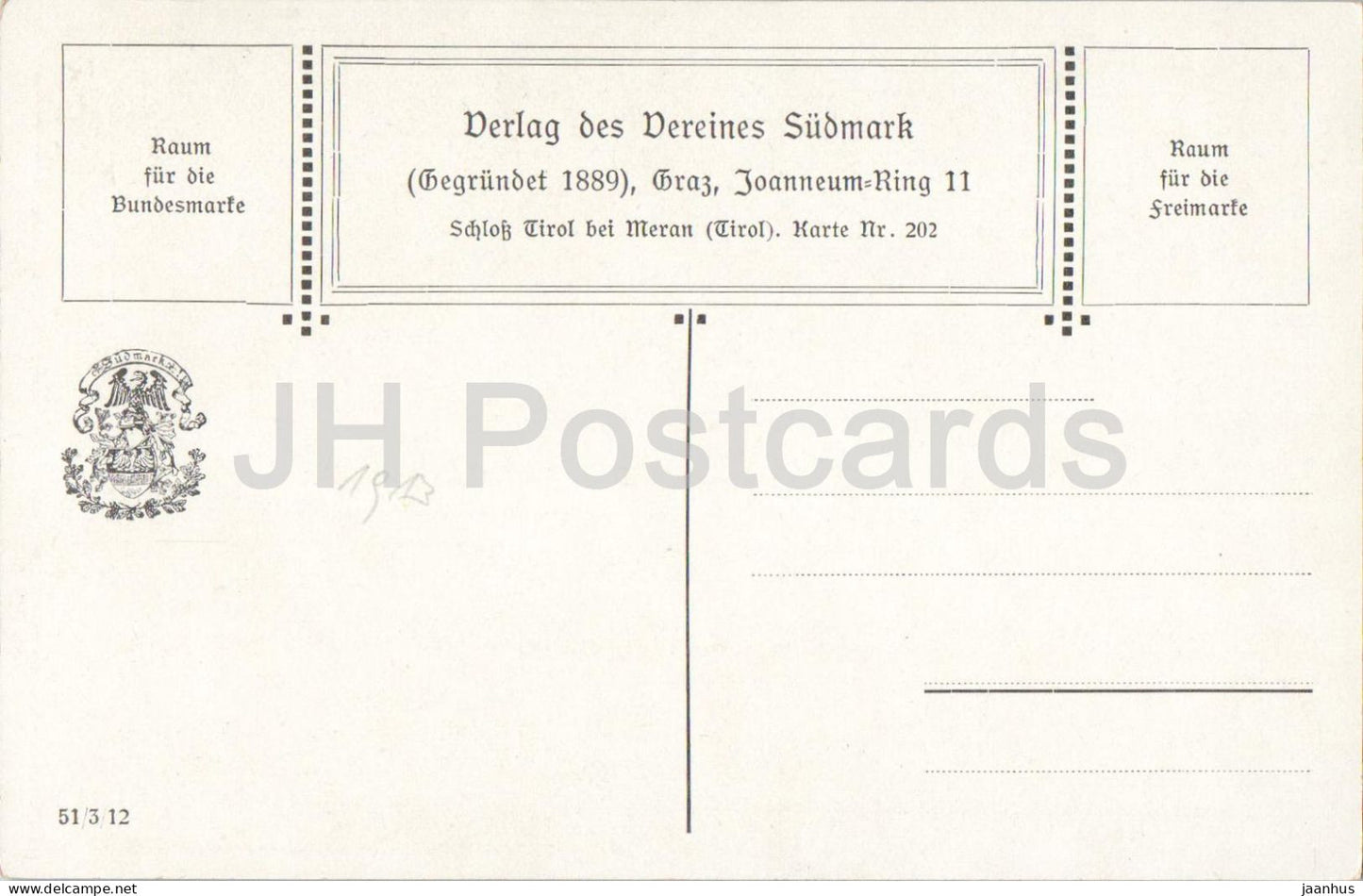 Schloss Tirol bei Meran - Merano - castle - illustration - 202 - old postcard - Italy - unused