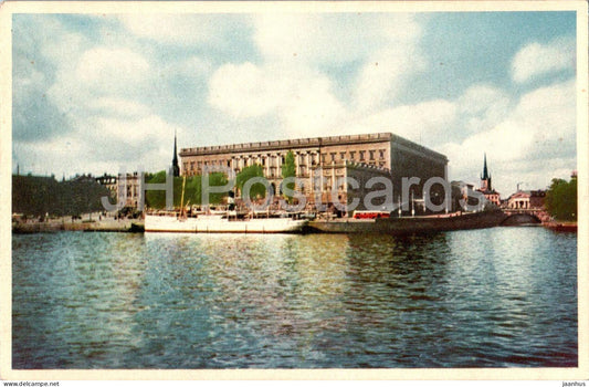 Stockholm - Kungl Slottet - The Royal Castle - ship - Sweden - unused - JH Postcards