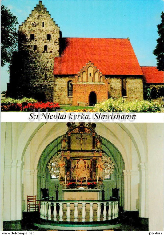 St Nikolai Kyrka - Simrishamn - church - 1313 - Sweden - unused - JH Postcards