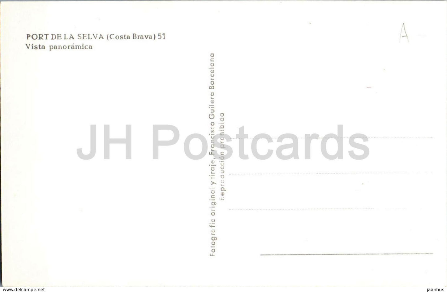 El Port de la Selva - Costa Brava - Panoramablick - Luftaufnahme - 51 - alte Postkarte - Spanien - unbenutzt