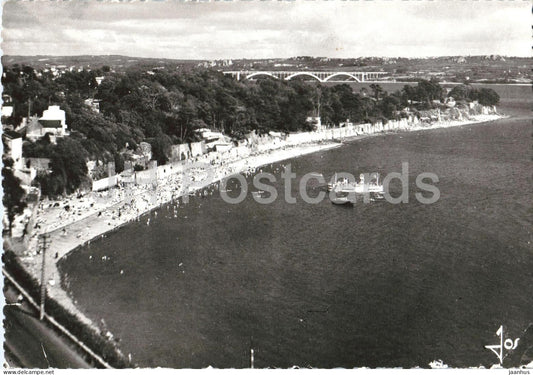 Brest - La plage St Marc et le Pont de Plougastel - beach - bridge - 1427 - old postcard - 1959 - France - used - JH Postcards