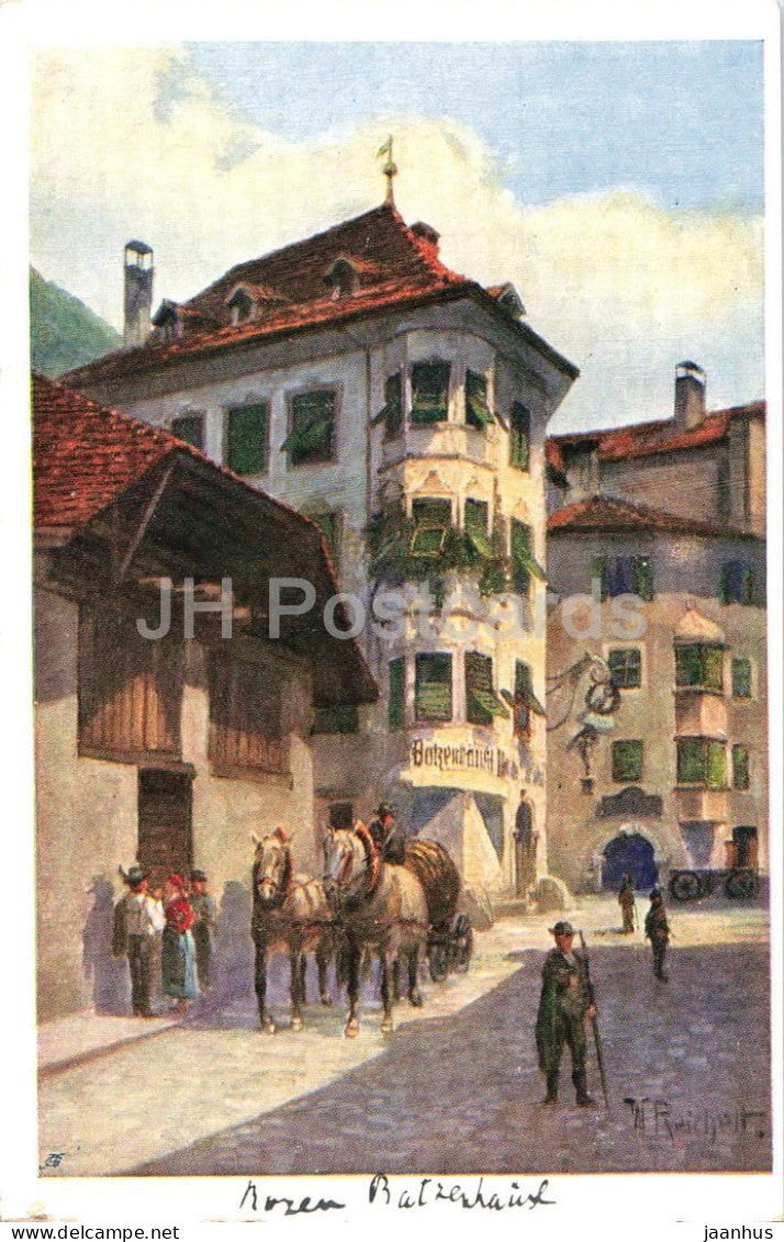 Bozen - Bolzano - Batzenhausl - horse - illustration - 206 - old postcard - 1922 - Italy - used - JH Postcards