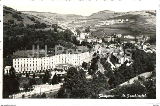 Jachymov - St. Joachimsthal - spa hotel - valley panorama - No. 10 - old postcard - Czech Republic - unused - JH Postcards