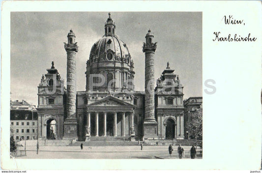 Wien - Vienna - Karlskirche - Church - Dome - 1382 - old postcard - Austria - unused - JH Postcards