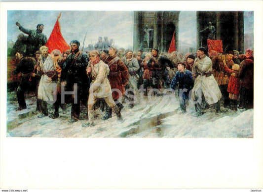 painting by V. Serov - On Yudenich - revolution - revolutionaries - Russian art - 1978 - Russia USSR - unused - JH Postcards