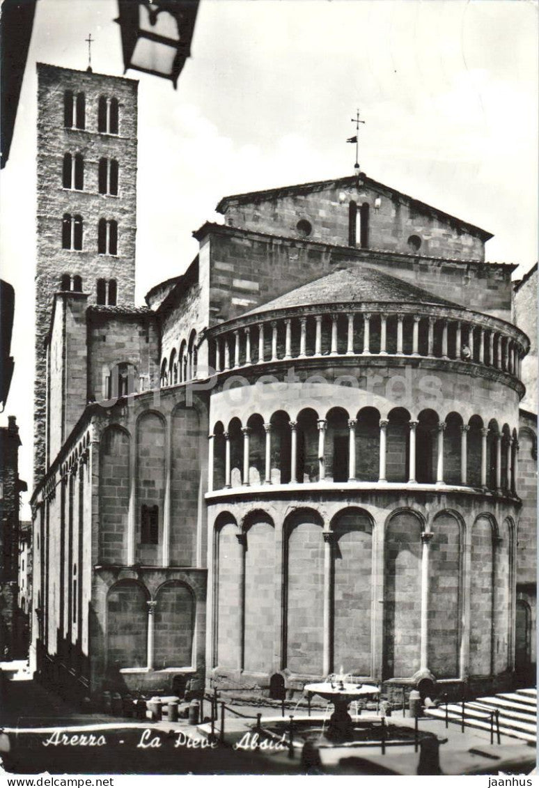 Arezzo - La Pieve Abside - The Pieve Apse - Romanesque church - architecture - 1969 - Italy - used - JH Postcards