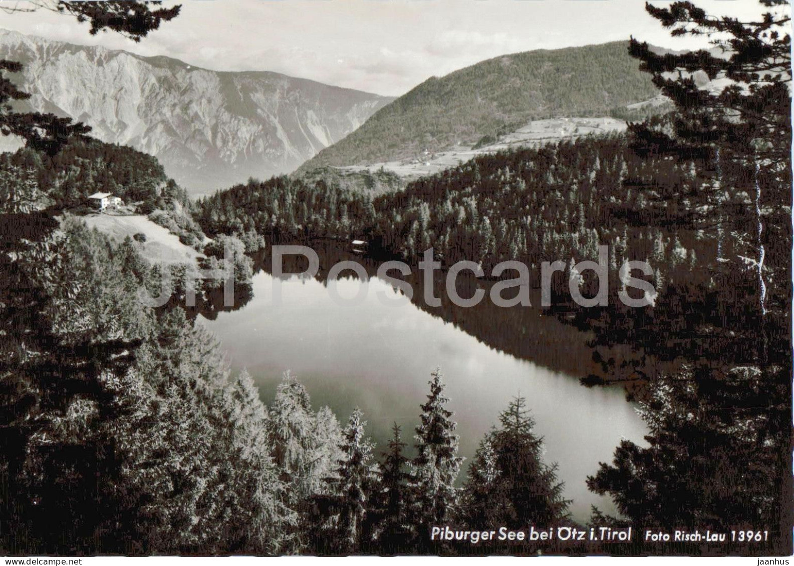 Piburger See bei Otz i. Tirol - lake - forest - mountains - 13961 - old postcard - Austria - unused - JH Postcards