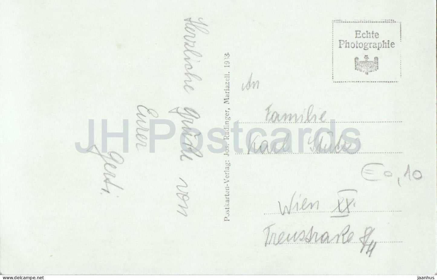 Erlaufsee - Abendstimmung - No. 6063 - carte postale photo - 1933 - Autriche - utilisé 