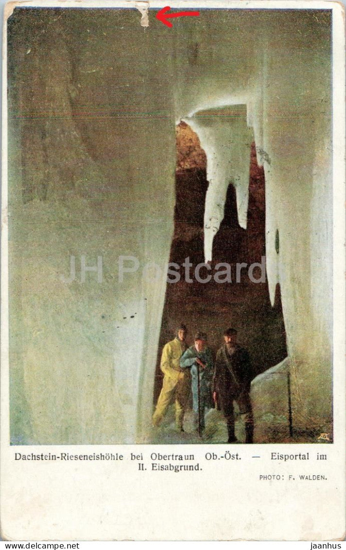 Dachstein Rieseneishohle bei Obertraun - Eisportal im II Eisabgrund - cave - 10 - old postcard - 1925 - Austria - used - JH Postcards