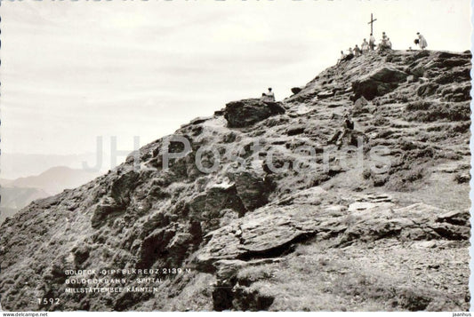 Goldeck Gipfelkreuz 2139 m Goldeckbahn Spittal Millstattersee Karnten mountain - 1592 - old postcard - Austria - unused - JH Postcards