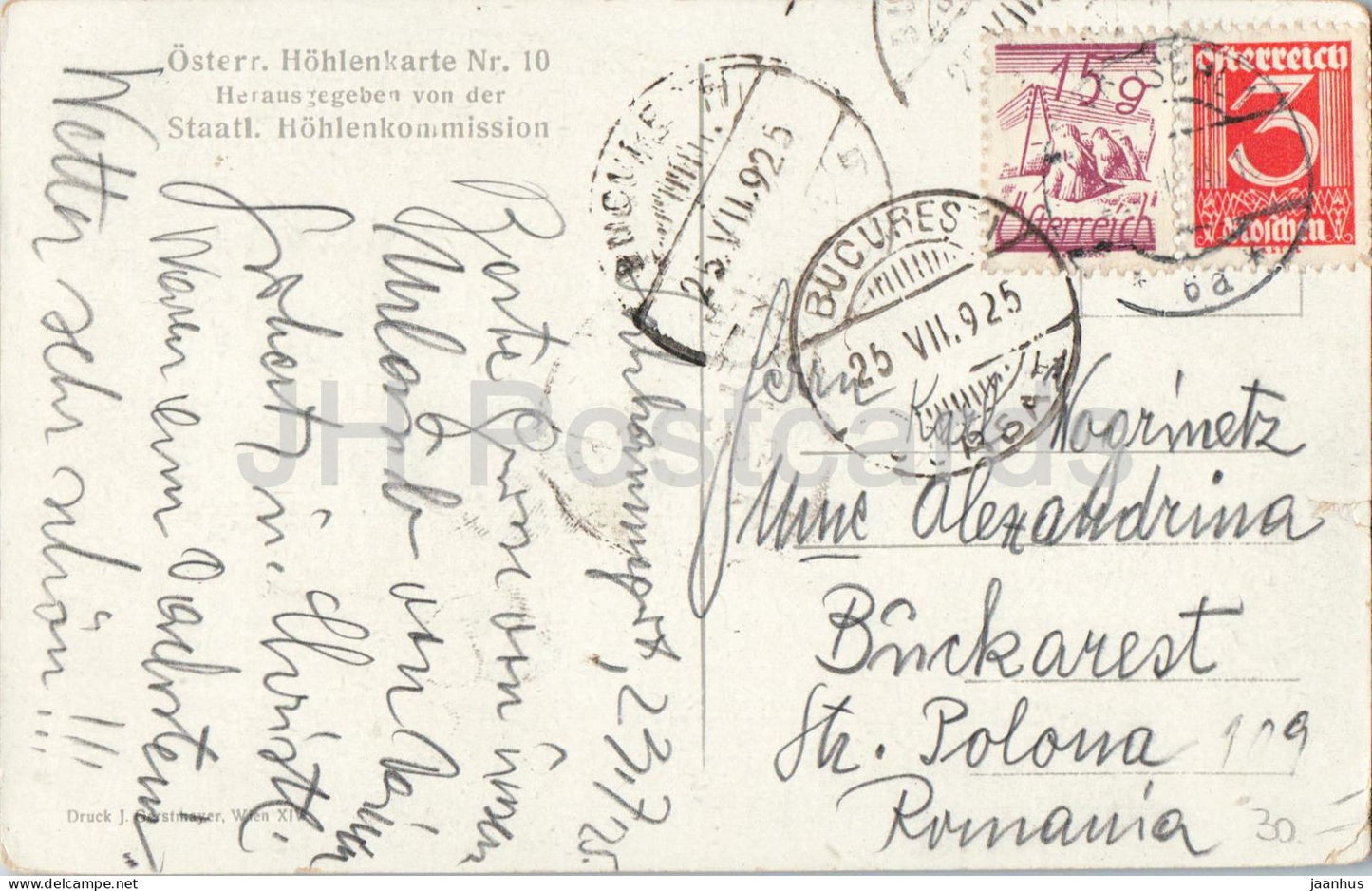 Dachstein Rieseneishohle bei Obertraun - Eisportal im II Eisabgrund - cave - 10 - old postcard - 1925 - Austria - used