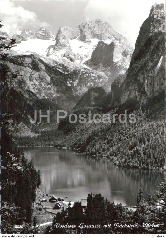 Vorderer Gosausee mit Dachstein 3004 m - alpine lake - mountain panorama - 45030 - old postcard - Austria - unused - JH Postcards