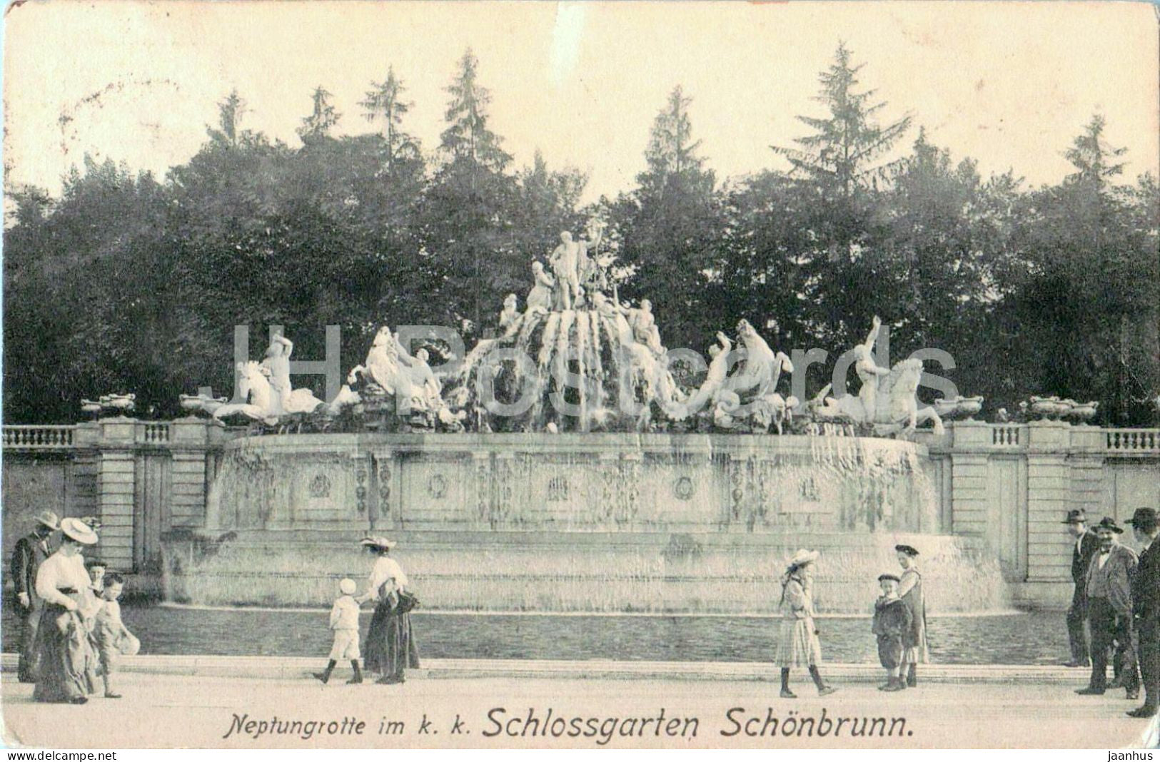 Wien - Vienna - Neptungrotte im k. k. Schlossgarten Schonbrunn - old postcard - 1910s - Austria - used - JH Postcards