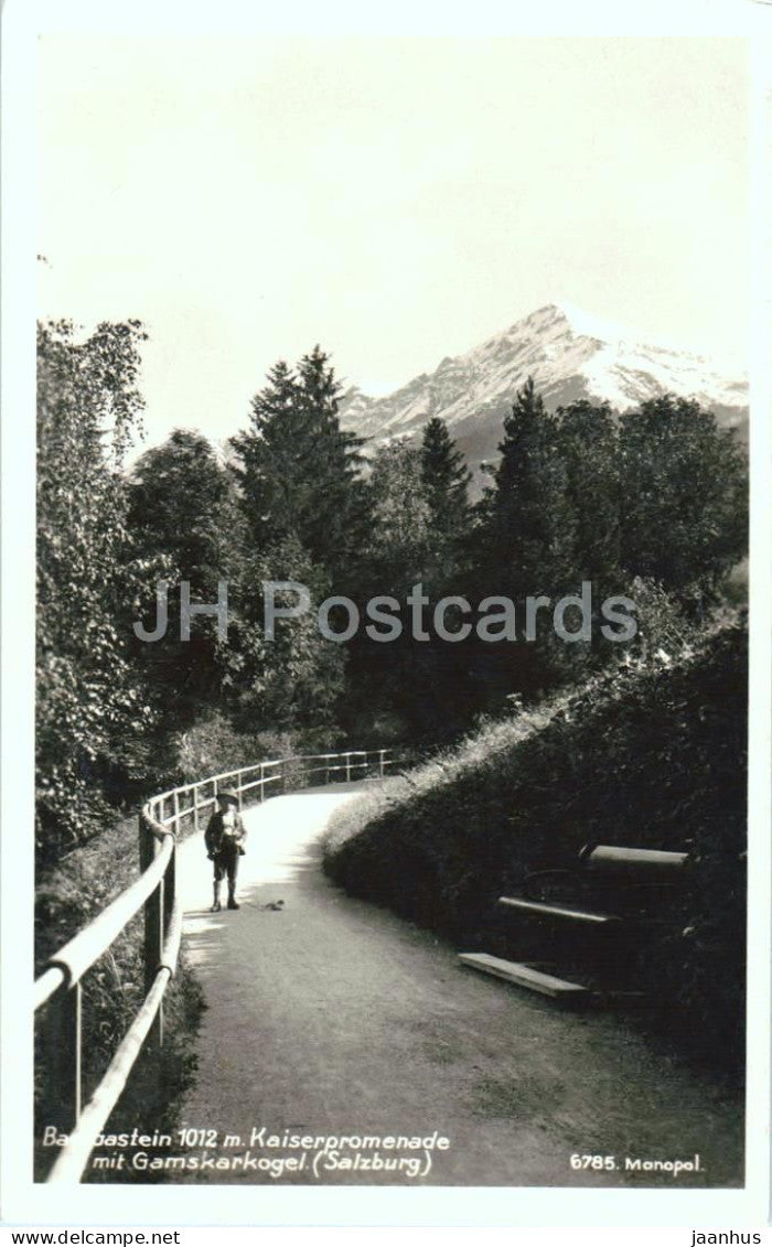 Badgastein 1012 m - Kaiserpromenade mit Gamskarkogel - Alps - mountains - No. 6785 - old postcard - Austria - unused - JH Postcards