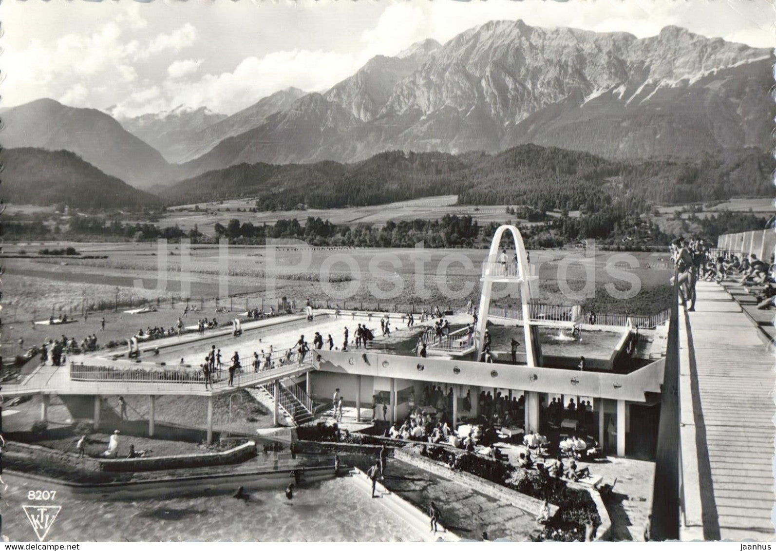 Alpenbad Wattens - swimming complex - swimming pool - leisure - 8207 - old postcard - Austria - unused - JH Postcards