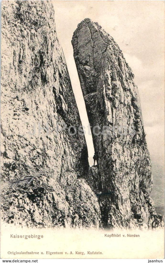 Kaisergebirge - Kopfthorl v Norden - 51144 - old postcard - 1907 - Austria - used - JH Postcards