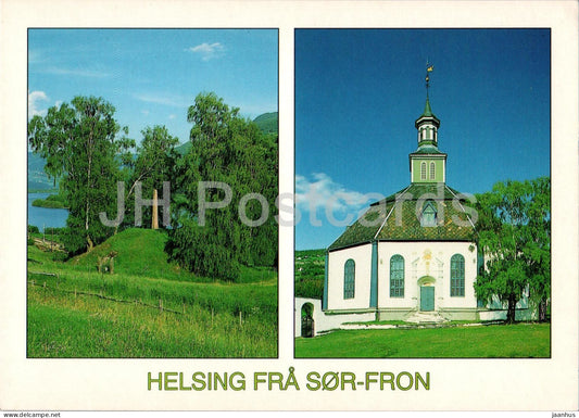 Burial mound at Dale Gudbrands farm - Sor Fron Church - 0050 - Norway - unused - JH Postcards