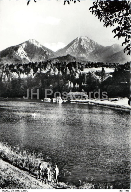Aichwaldsee mit Mittagskogel 2144 m Karnten - lake - mountains - landscape - 1970 - Austria - used - JH Postcards