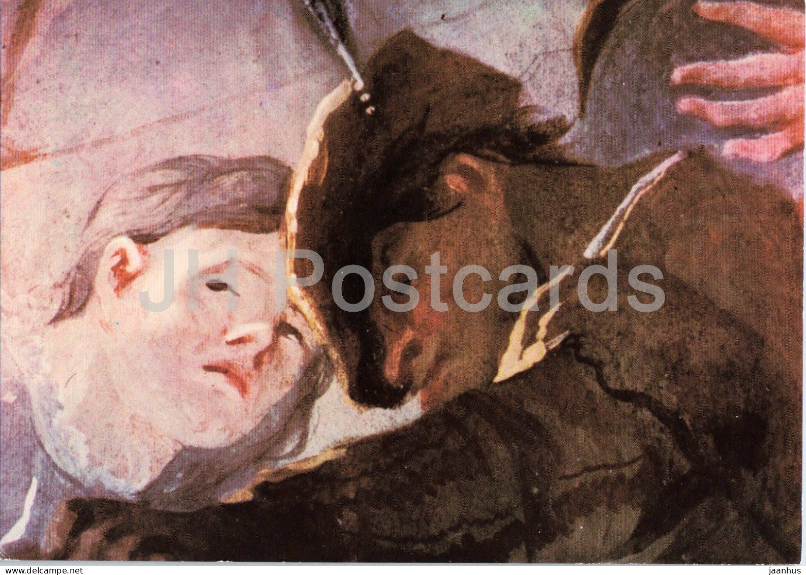 painting by Franz Anton Maulbertsch - Apotheosis of Bishop Eckle - detail - Austrian art - Austria - unused - JH Postcards