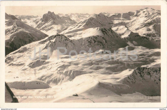 Blick von der Valluga 2811 m - Alps panorama - No. 576 - old postcard - 1932 - Austria - used - JH Postcards