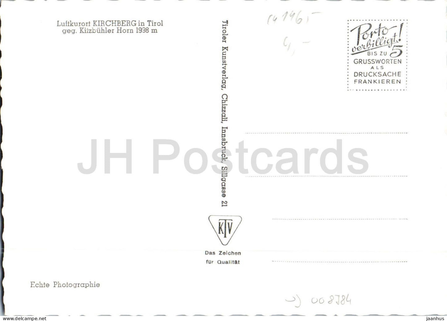 Luftkurort Kirchberg au Tyrol geg. Kitzbuheler Horn 1998 m - montagnes du village - 8402 - carte postale ancienne - Autriche - inutilisée 