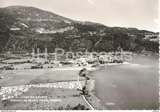 Auto Camping Golser Dobriach am Millstattersee - Karnten - camping - lake - aerial view - 1274 - 1965 - Austria - used - JH Postcards