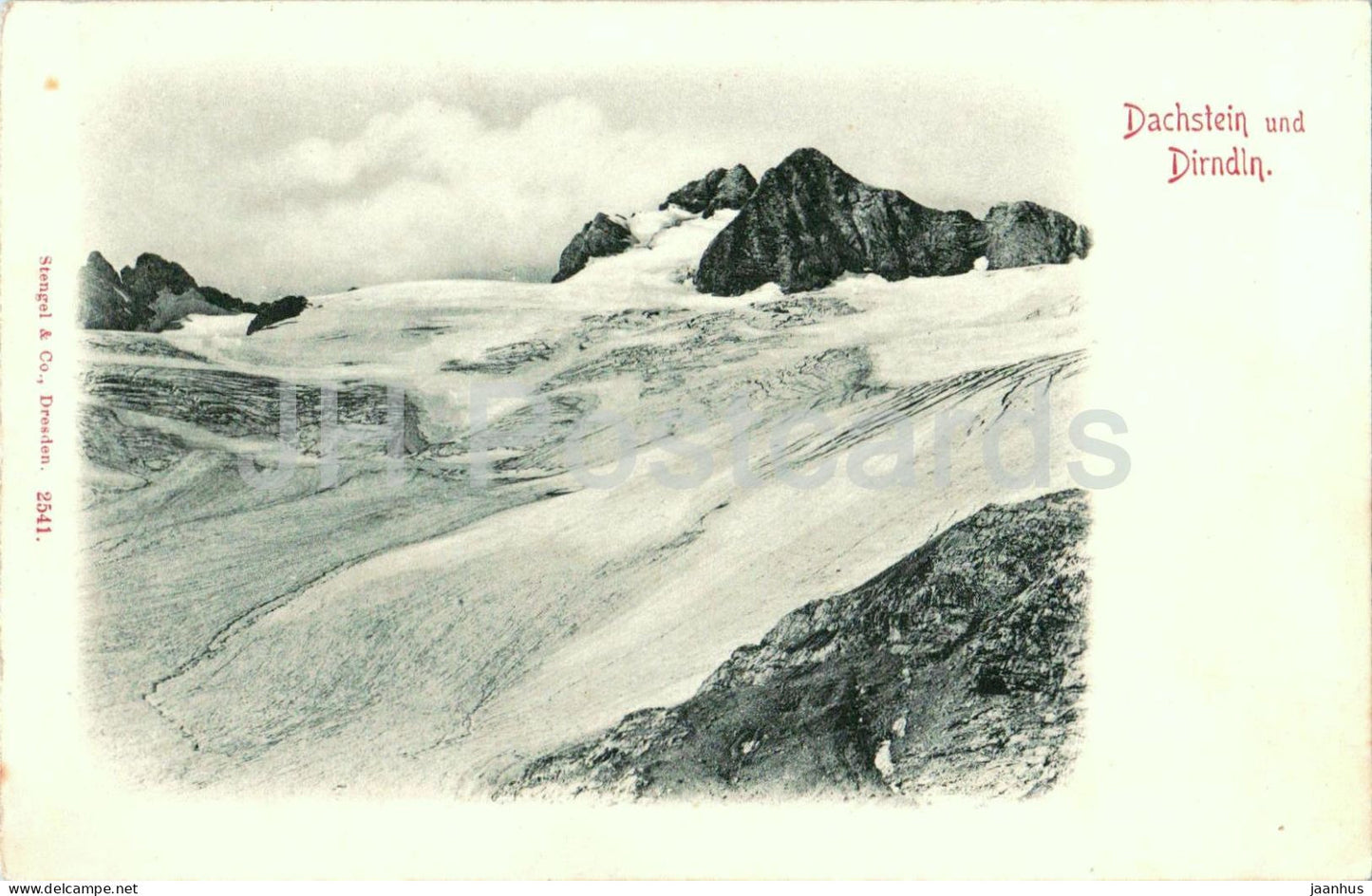 Dachstein und Dirndln - glacier - alpine landscape - mountains - 2541 - old postcard - 1900s - Austria - unused - JH Postcards