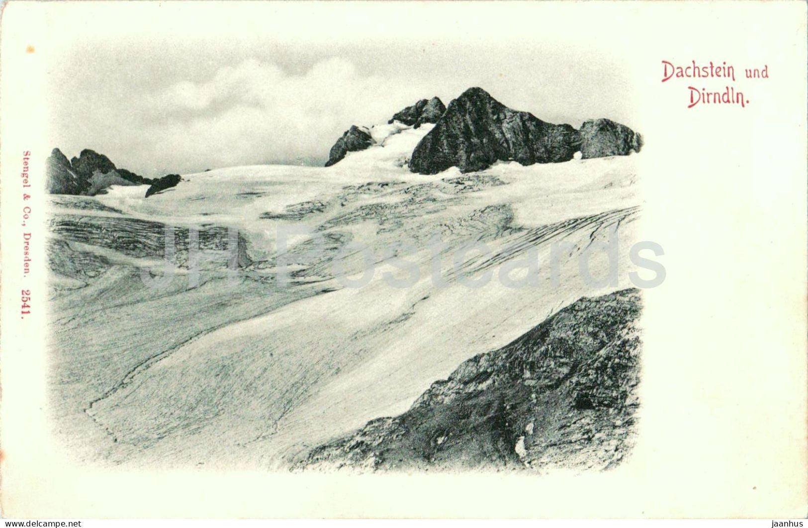 Dachstein und Dirndln - glacier - alpine landscape - mountains - 2541 - old postcard - 1900s - Austria - unused - JH Postcards
