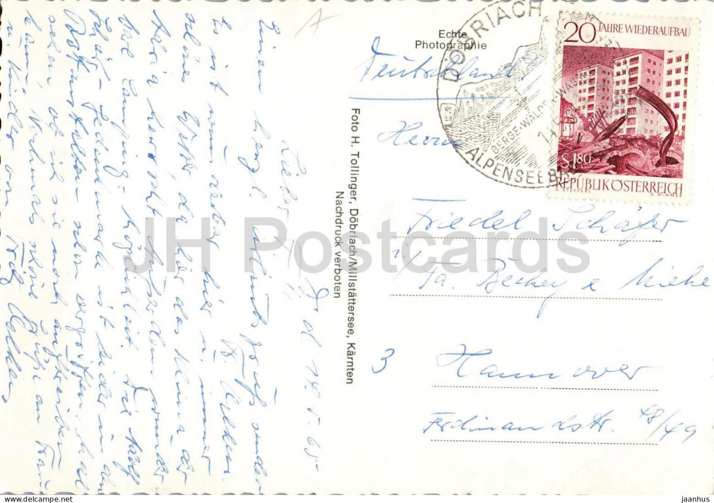 Auto Camping Golser Dobriach am Millstattersee - Karnten - camping - lake - aerial view - 1274 - 1965 - Austria - used