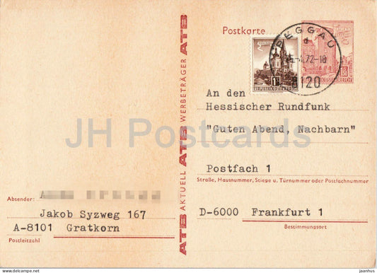 Guten Abend Nachbarn - Hessischer Rundfunk - ATB advertising postcard - postal stationery - 1972 - Austria - used - JH Postcards