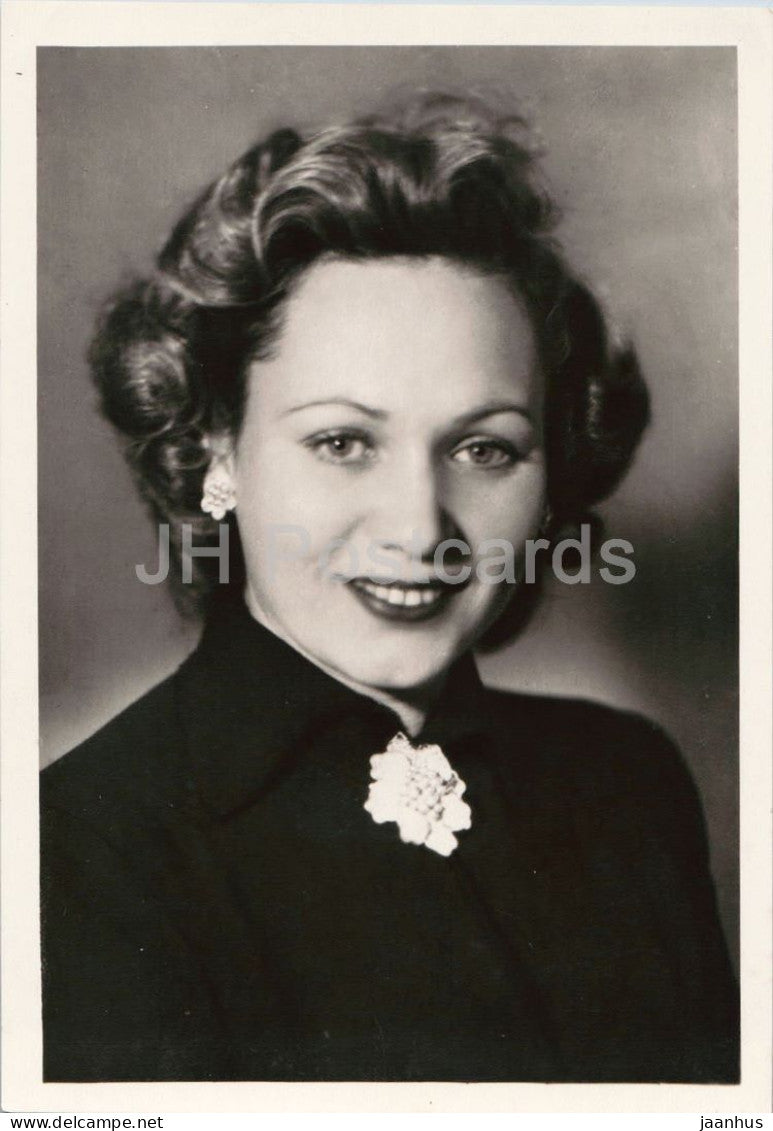 Lidiya Smirnova - Russian actress portrait - cinema - 1956 - Russia - USSR - unused - JH Postcards