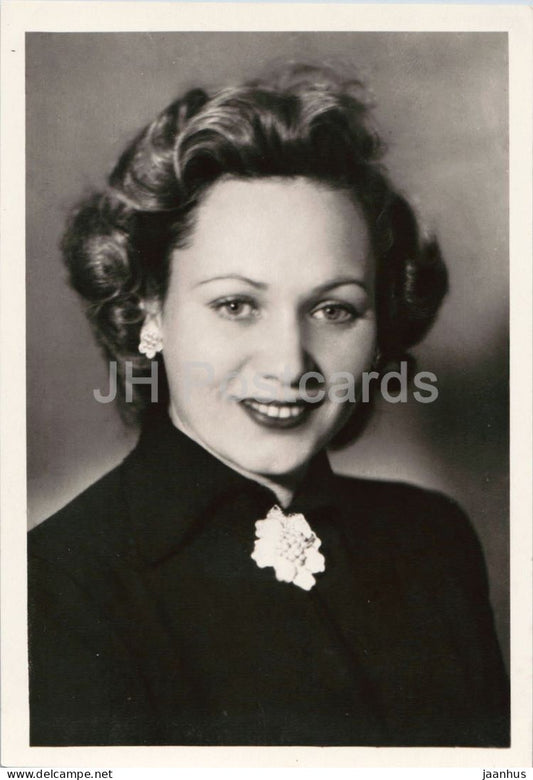 Lidiya Smirnova - Russian actress portrait - cinema - 1956 - Russia - USSR - unused - JH Postcards