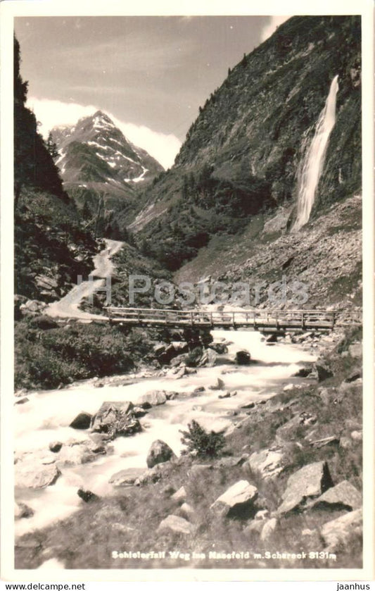 Schleierfall - Weg ins Nassfeld m. Schareck 3131 m - 10841 - old postcard - 1937 - Austria - unused - JH Postcards