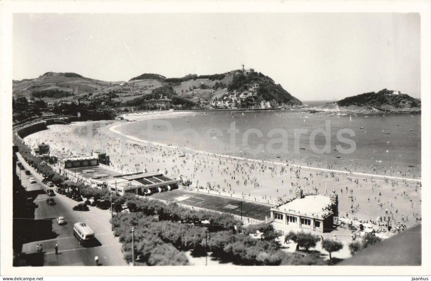 San Sebastian - Balneario de la Perla - beach - 528 - old postcard - Spain - unused - JH Postcards