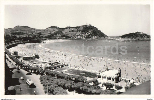 San Sebastian - Balneario de la Perla - beach - 528 - old postcard - Spain - unused - JH Postcards