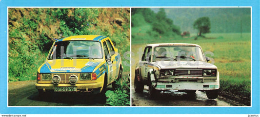 Rally - Skoda 130 LR - Lada 2107 - car - racing motorsport - Czech Republic - unused - JH Postcards