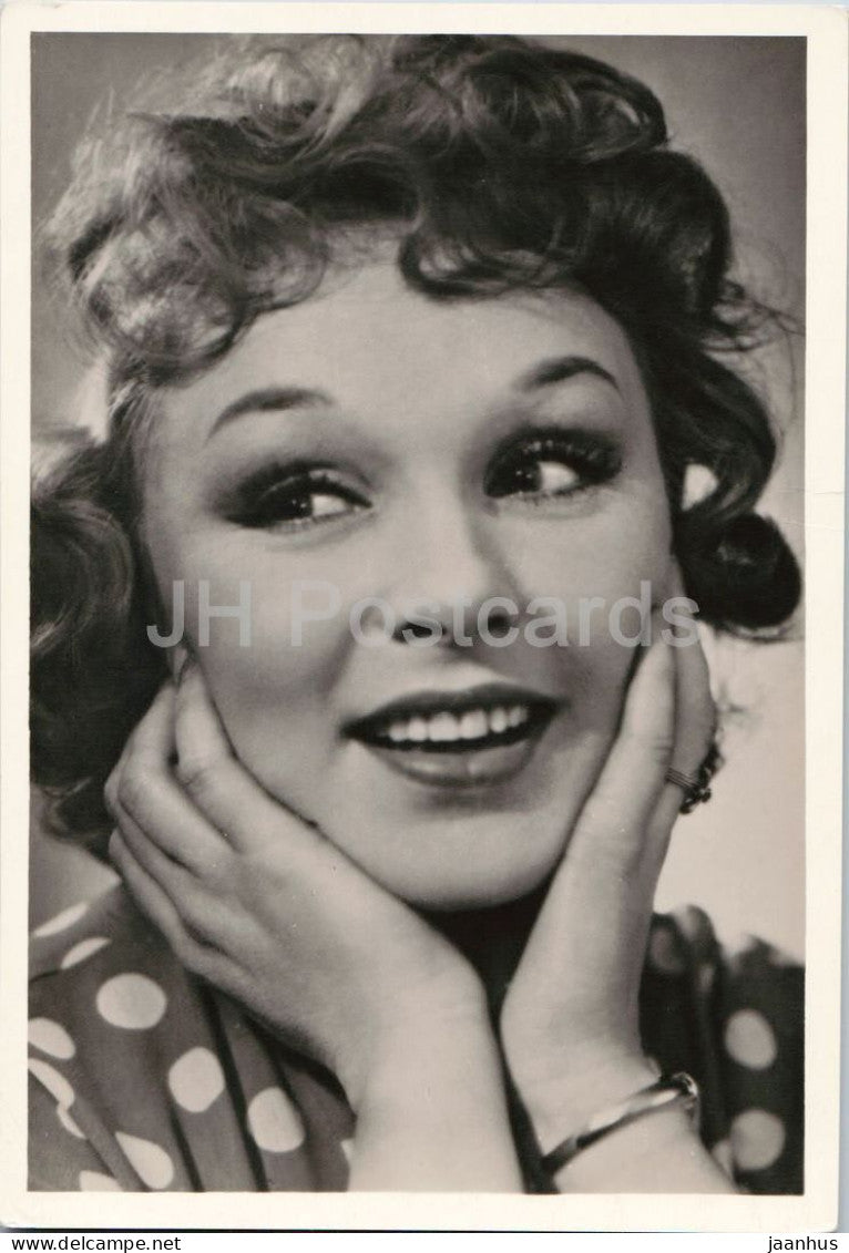 Elizaveta Nekrasova - Russian actress portrait - cinema - 1961 - Russia - USSR - unused - JH Postcards