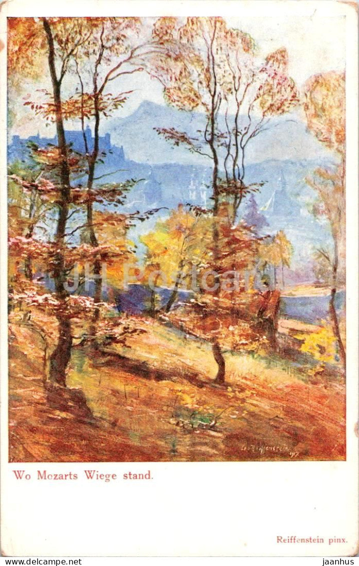 Wo Mozarts Wiege stand - Mozart cradle - Reiffenstein pinx. - illustration - 95 - old postcard - Austria - unused - JH Postcards