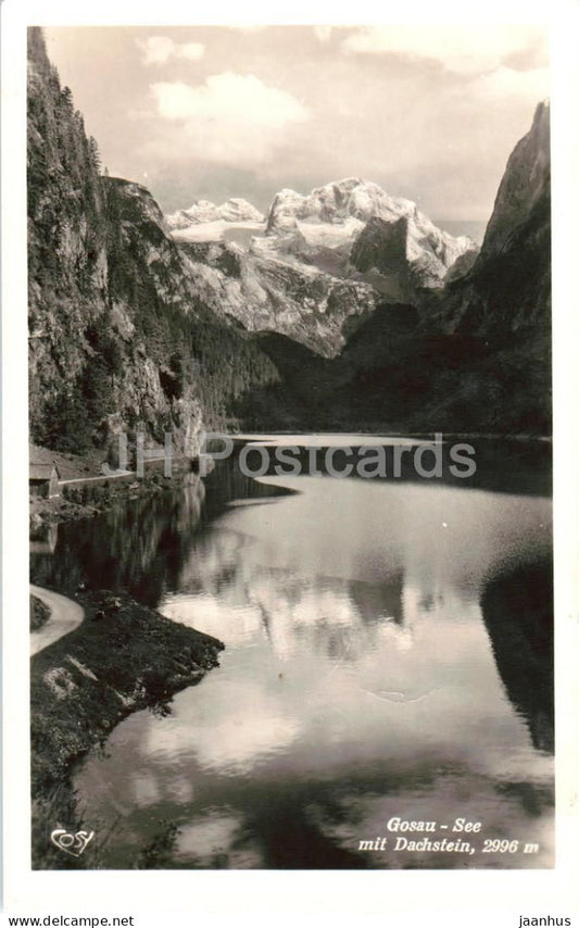 Gosau See mit Dachstein 2996 m - alpine lake - mountains - old postcard - Austria - unused - JH Postcards